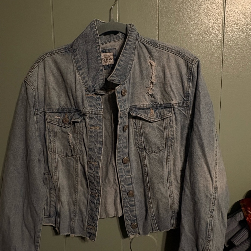 Wax Jean Light Blue Distressed Denim Jacket